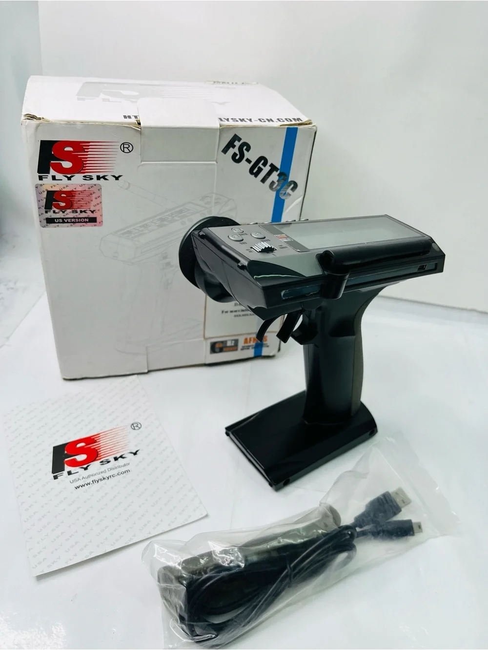 FlySky FS-GT3C 2.4GHz 3-Channel RC Transmitter - New Open Box - Pictures Tested